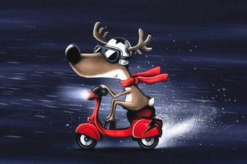 French Terry Panel "Driving Home", Winter Moods, dunkelblau, Thorsten Berger, Swafing
